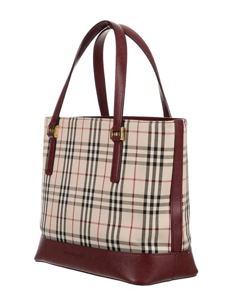 check tote bag burberry|Burberry Check and leather bag.